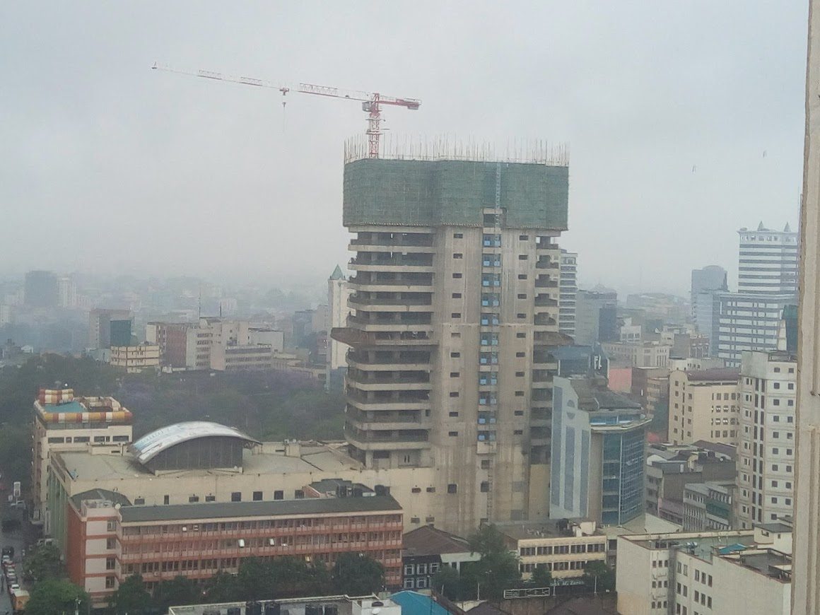 Concrete structure rising on the Hazina Towers construction site in Nairobi